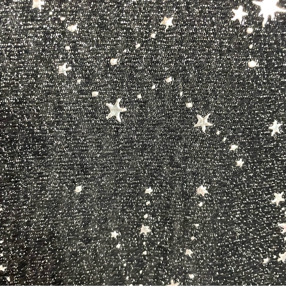 Mangopop Tee Sheer Black Fitted Metallic Stars Whimsigoth Dark Fairy Ethereal XL - Picture 5 of 12